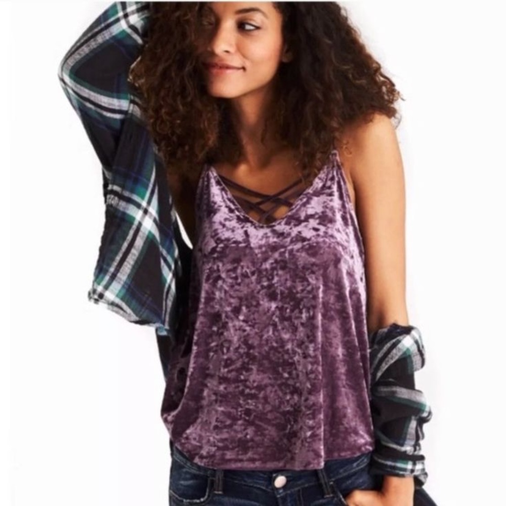 American Eagle Women’s Lavender Velvet Camisole